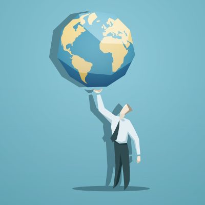 Businessman holding the world in his hands Businessman holding the world in his hands. EPS 10 file
